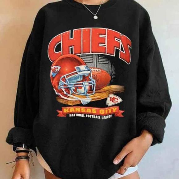 Tops - Kansas City Chiefs Football Sweatshirt Kansas City Fans Sweatshirt